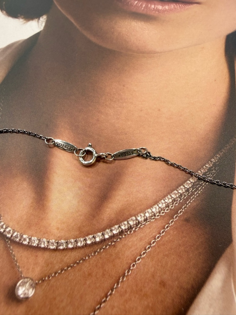 Tiffany & Co Sterling Silver .05ct Diamond Necklace - Picture 2 of 4